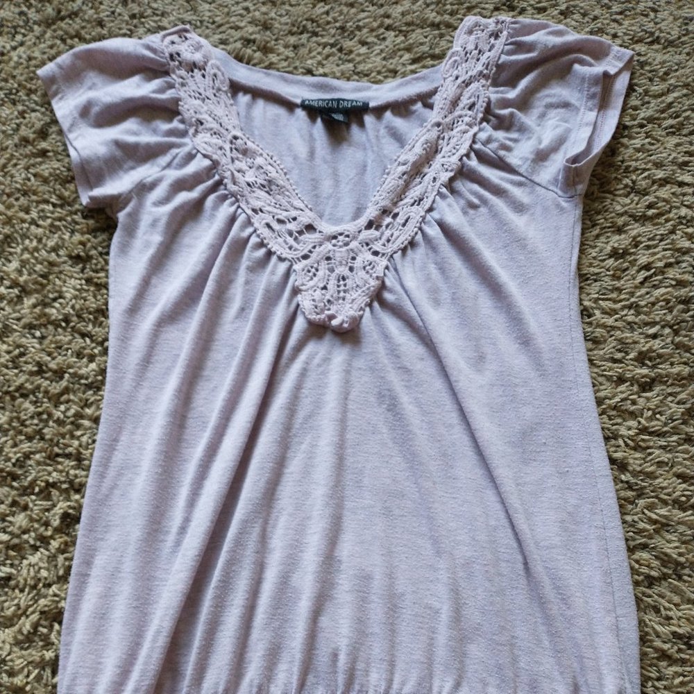American Dream - Size Small - Lilac Short Sleeved Blouse
